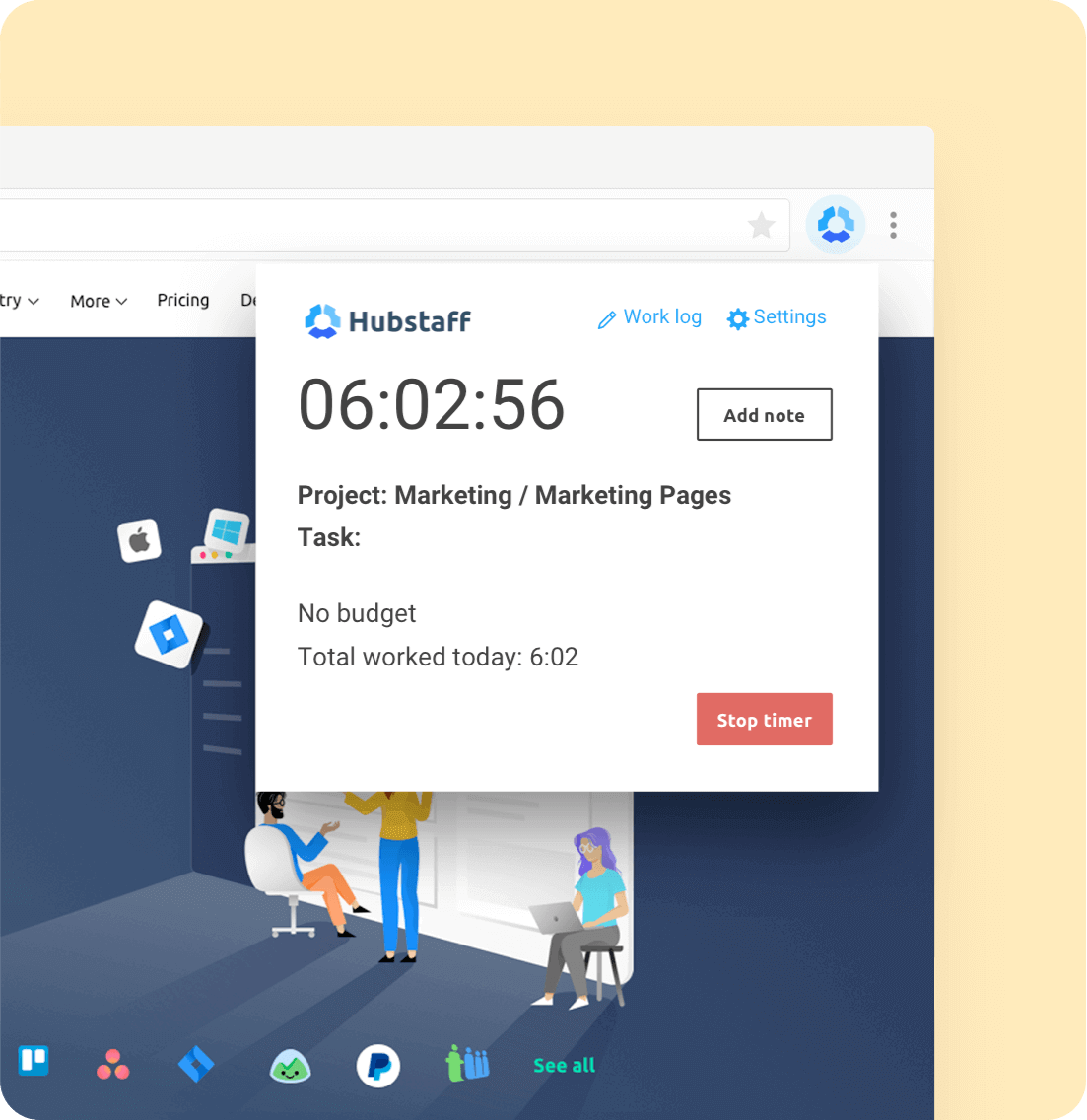 Chrome time tracker